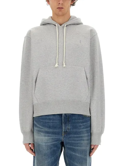 Saint Laurent Hoodie In Gris Chine