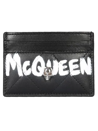 Alexander Mcqueen Card Holder "skull" In Black