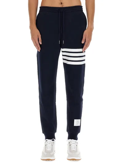 Thom Browne 4bar Stripe Print Jogging Pants In Blue