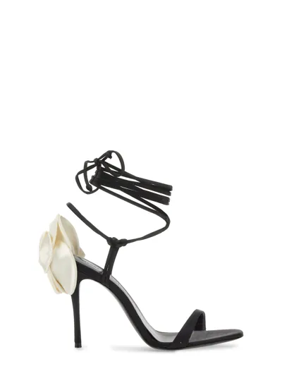 Magda Butrym Black Flower Heeled Sandals