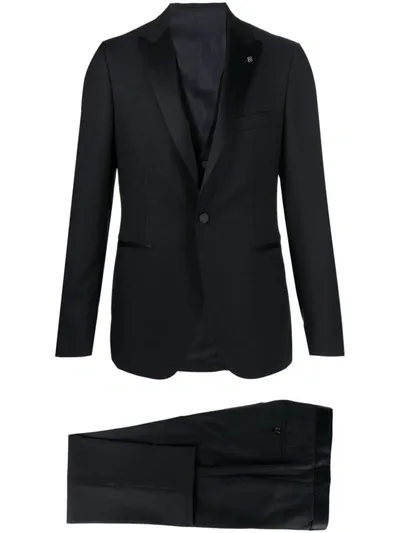 Tagliatore Single-breasted Three-piece Suit Set In Blue