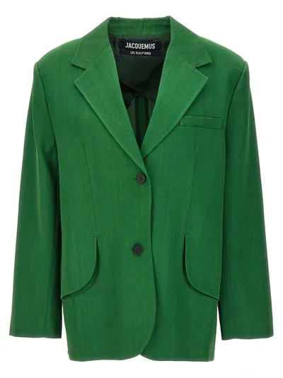 Jacquemus La Veste Titolo Blazer And Suits In Green