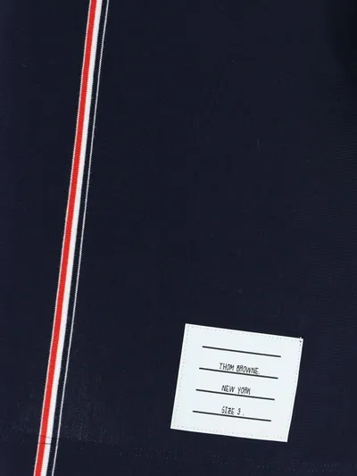 Thom Browne Polo With Rwb Logo In Navy