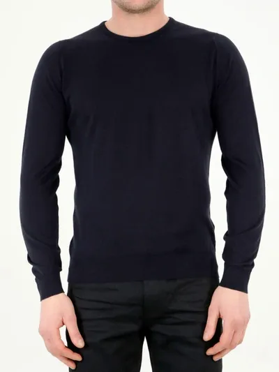 John Smedley Hatfield Pullover Cn Ls In Blue