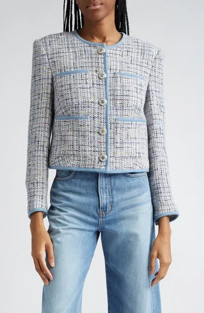 Veronica Beard Darla Jacquard Jacket In Blue Multi