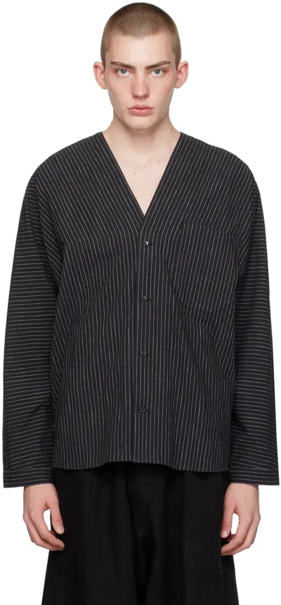 Jan-jan Van Essche Black #99 Jacket In Black Striped