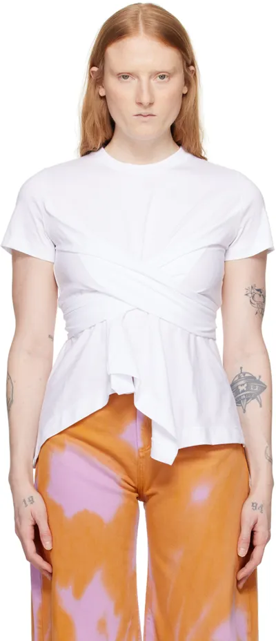 Marques' Almeida White Draped T-shirt