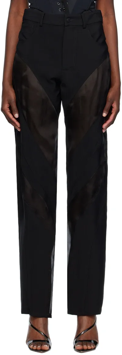 Mugler Black Paneled Trousers