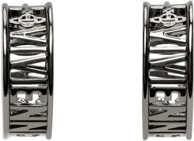 Vivienne Westwood Gunmetal Westminster Earrings In Ruthenium