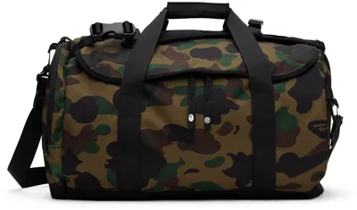 Bape Kids Khaki 1st Camo 3way Bag In Green