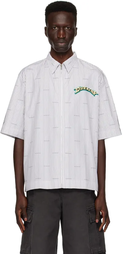 Givenchy White & Gray Striped Shirt In 020-grey