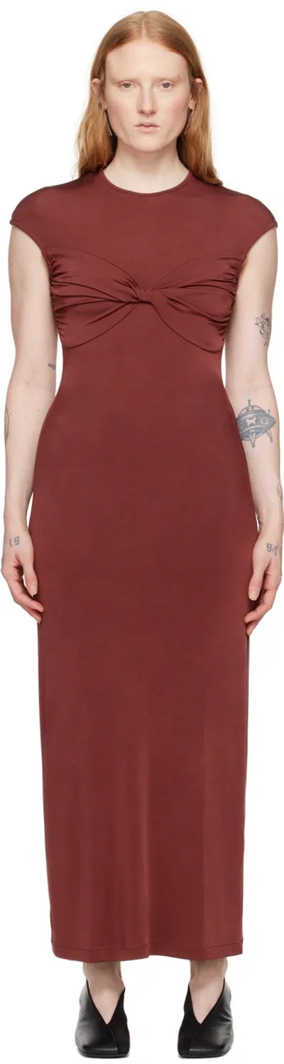 Tove Burgundy Mali Maxi Dress In Cinnamon