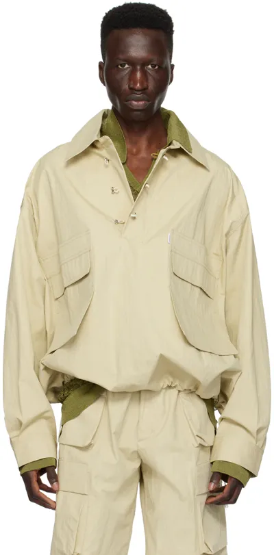 Bonsai Beige Hook-eye Jacket In Almond Oil Almoil