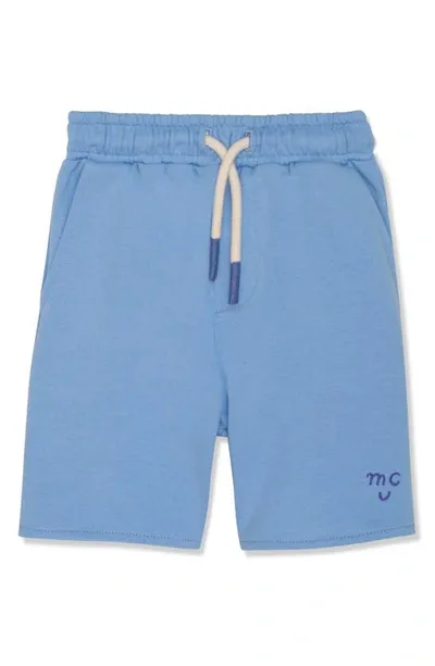 Mon Coeur Kids' Knit Drawstring Shorts In Della Blue