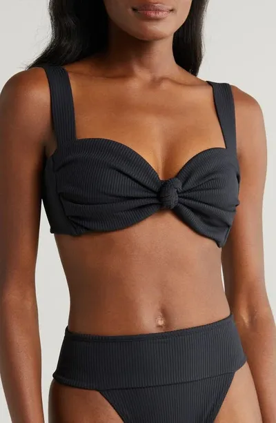 Montce Hayden Rib Bikini Top In Black Rib