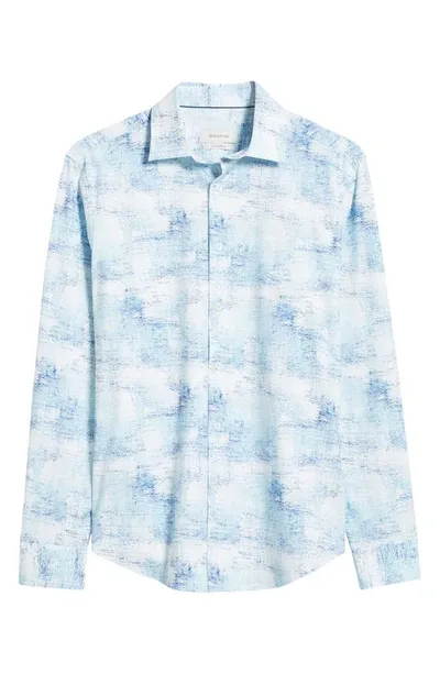 Bugatchi James Ooohcotton® Print Button-up Shirt In Aqua