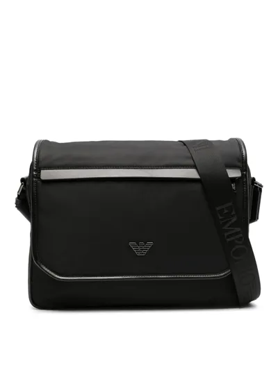 Emporio Armani Nylon Crossbody Bag In Black