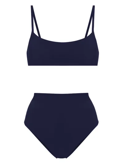 Lido Undici Bralette & High Rise Bikini In Blue