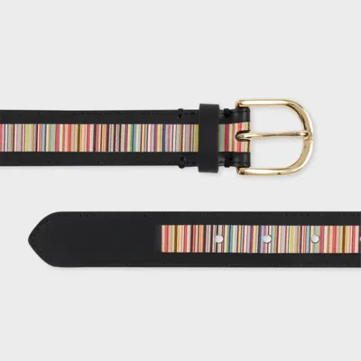 Paul Smith Women Belt Sig Stripe In Black