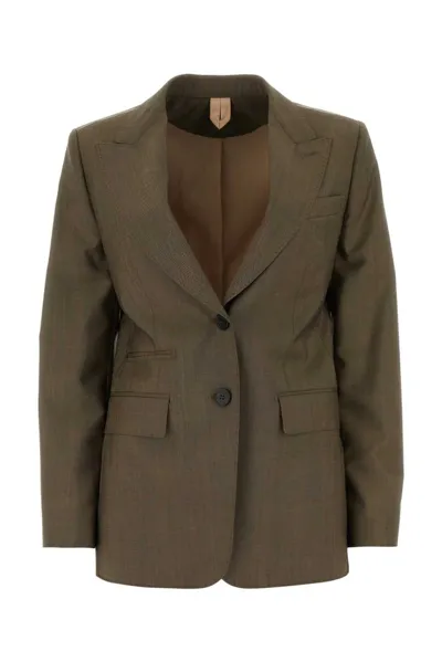 Max Mara Buttoned Blazer In Brown