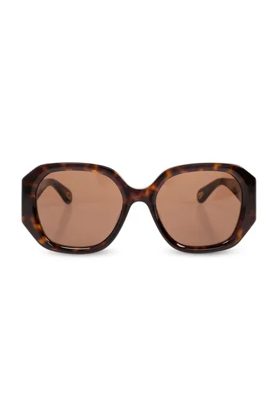 Chloé Eyewear Geometric Frame Sunglasses In Multi