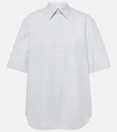 Totême Cotton Poplin Shirt In Blue