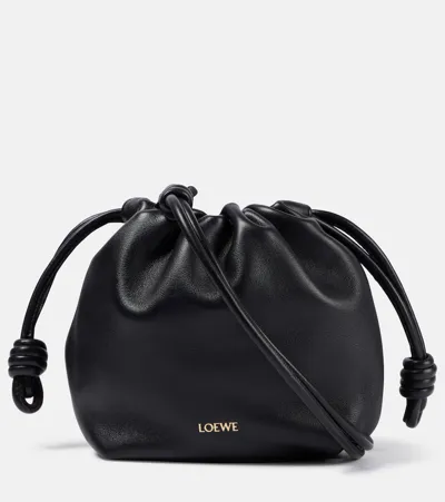 Loewe Flamenco Leather Shoulder Bag In Black