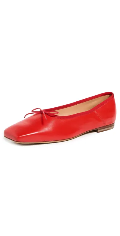 Mansur Gavriel Square Toe Ballerina Poppy