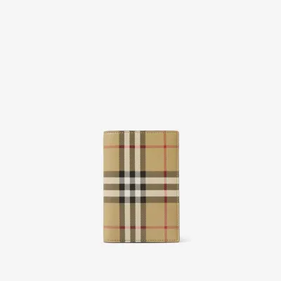 Burberry Check Passport Holder In Archive Beige