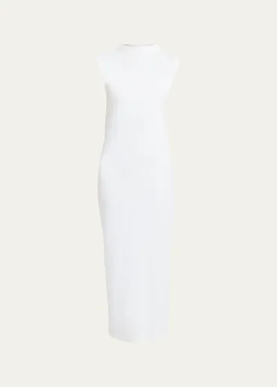 Armarium Rose Ribbed Cotton Maxi Dress In White