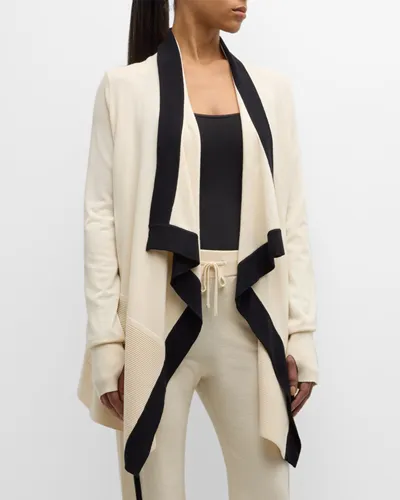 Blanc Noir Colorblocked Portola Cardigan In Chalk