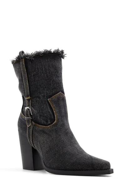 Aldo Lasso Bootie In Black Denim Multi