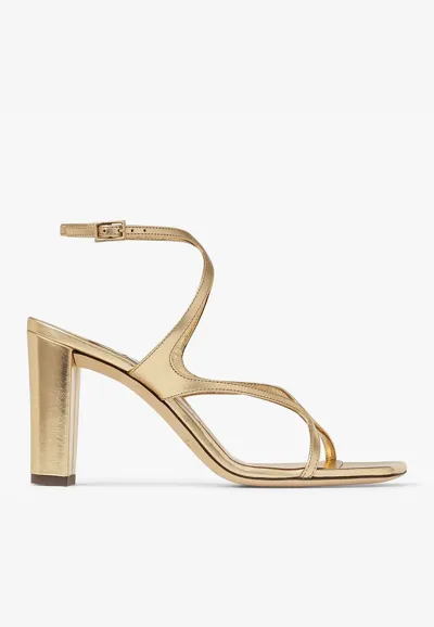 Jimmy Choo Azie Metallic Ankle-strap Sandals In Silver