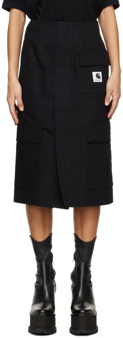 Sacai Black Carhartt Wip Edition Midi Skirt