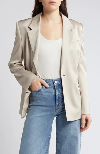 Frame Single-breasted Blazer In Light Beige