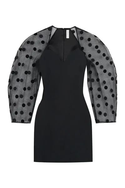 Nina Ricci Puffed Sleeve Dress In Black