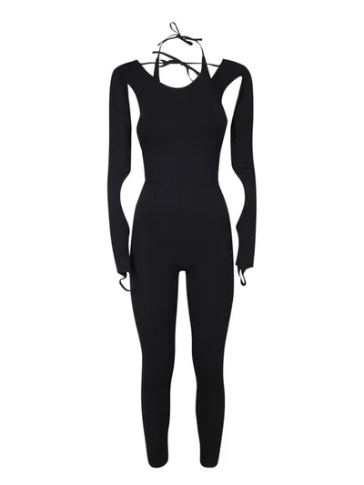 Andreädamo Sculpting Jersey Jumpsuit W/ Cutouts In Black 004