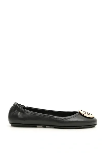 Tory Burch Minnie Travel Flats In Black