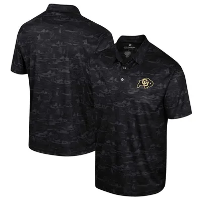 Colosseum Black Colorado Buffaloes Daly Print Polo