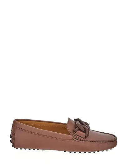 Tod's Leather Mocassins In Brown