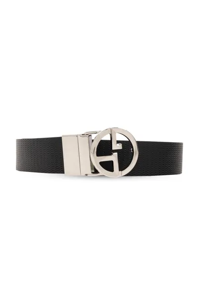 Giorgio Armani Reversible Belt In Black