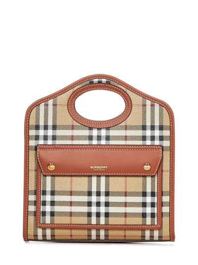 Burberry Mini Pocket Tote In Brown