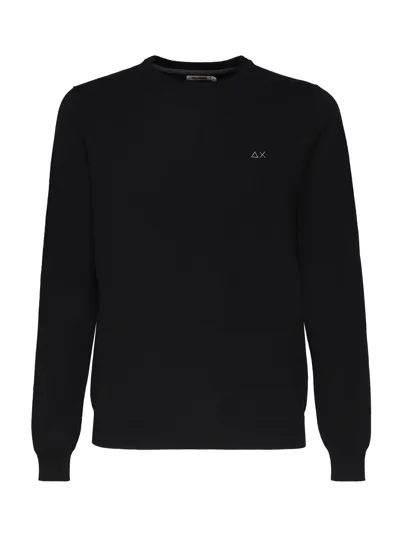 Sun 68 Cotton And Wool Sweater In Schwarz