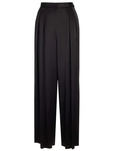 Fabiana Filippi Satin Wide-leg Trousers In Black