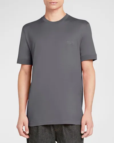 Knt Men's Outline Logo Crewneck T-shirt In Gray