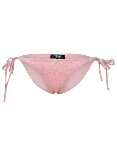 Versace Barocco Pink Polyester Blend Bikini Bottoms