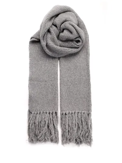 Lardini Grey Wool And Cashmere Scarf