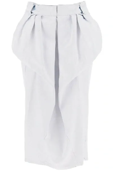 Maison Margiela Denim Gathered Skirt In White