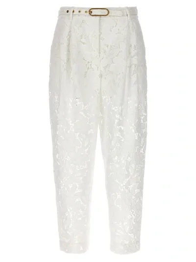 Zimmermann Natura Cropped Barrell Pants In White