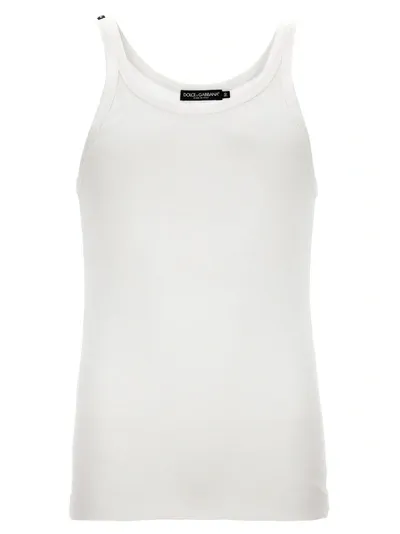 Dolce & Gabbana Ribbed Tank Top Tops In White